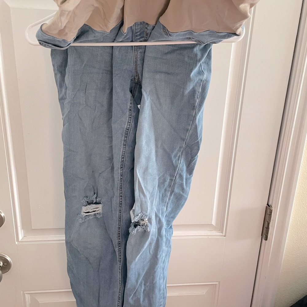 Motherhood maternity crop jeans light distressing